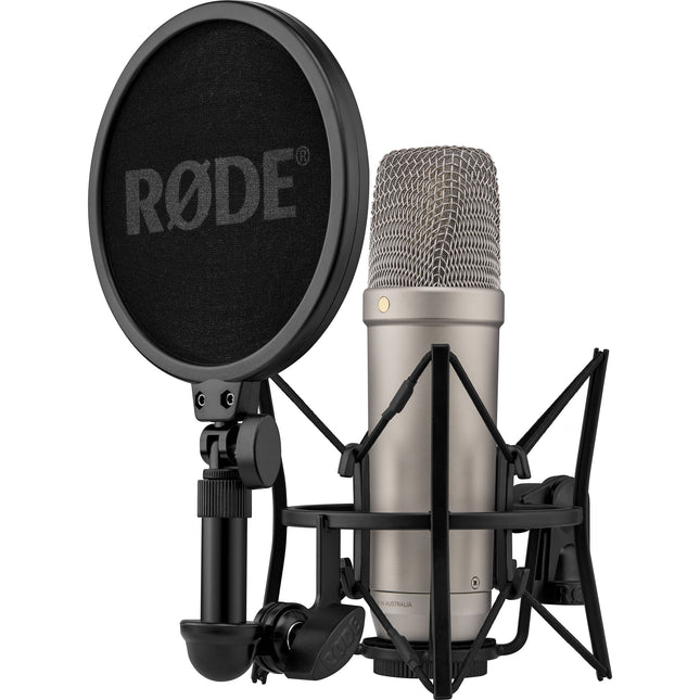 RODE NT1 5ta Generación Micrófono Condensador Cardioide XLR USB 192 kHz 32-Bit Bundle Shockmount Pop Filter