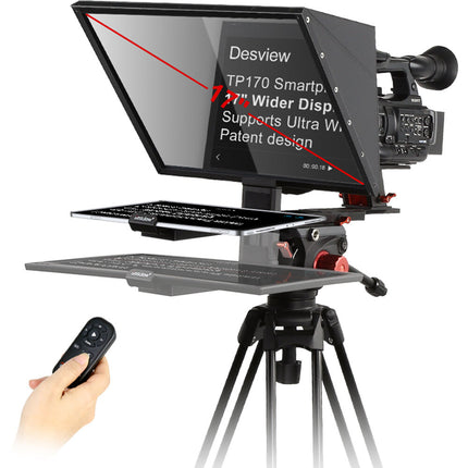 Desview TP170 Teleprompter portátil para tablets y smartphones con vidrio 70/30 y soporte ajustable
