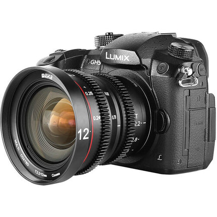 Meike Set de 4 Lentes Cinema Prime 12 16 25 35mm T2.2 Montura MFT con Estuche rígido