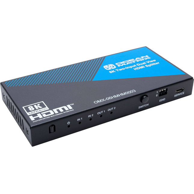 Ocean Matrix 8K60 HDMI Splitter y Selector 2 Entradas 2 Salidas HDMI 2.1