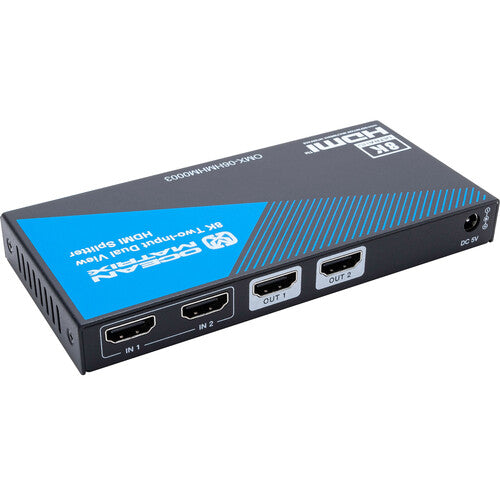 Ocean Matrix 8K60 HDMI Splitter y Selector 2 Entradas 2 Salidas HDMI 2.1