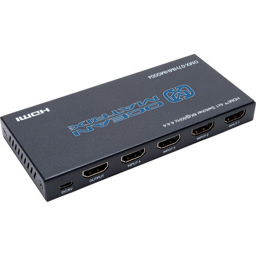 Ocean Matrix 8K60 4:4:4 HDR HDCP 2.3 Conmutador HDMI 4x1 48 Gb/s USB-A