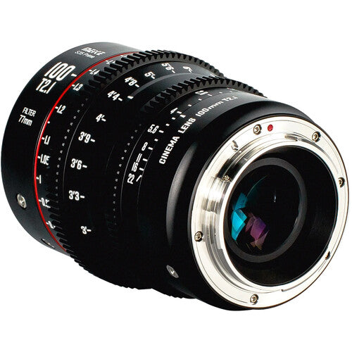 Meike 100mm T2.1 Super35 Lente de Cine Prime con Iris de 10 Cuchillas