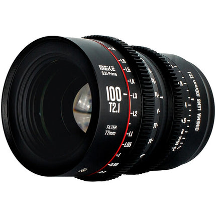 Meike 100mm T2.1 Cinema Prime PL Montura Lente Super35 270° Enfoque