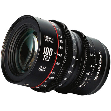 Meike 100mm T2.1 Cinema Prime PL Montura Lente Super35 270° Enfoque