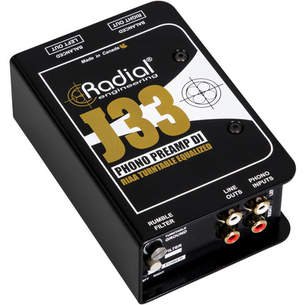 Radial Engineering J33 Previo para Tocadiscos con RIAA EQ y Filtro de Rumble