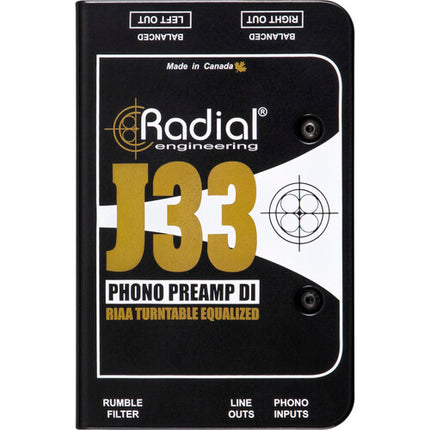 Radial Engineering J33 Previo para Tocadiscos con RIAA EQ y Filtro de Rumble