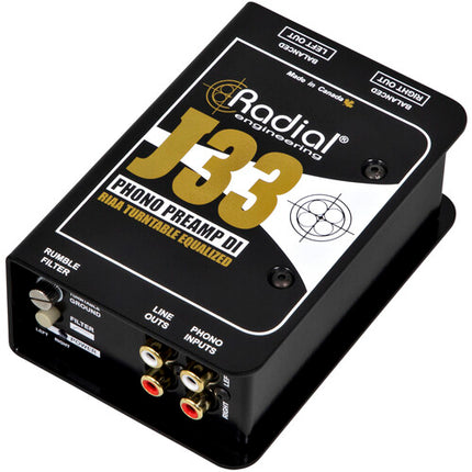 Radial Engineering J33 Previo para Tocadiscos con RIAA EQ y Filtro de Rumble