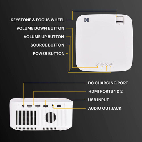 Kodak FLIK X10 Proyector para Cine en Casa Full HD 150 Lumens HDMI