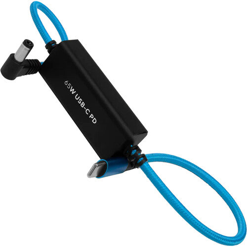 Kondor Blue Cable de Alimentación DC a USB-C para Canon R5 C Sony FX3 Azul 16" con Carga Rápida PD