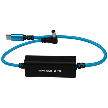 Kondor Blue Cable de Alimentación DC a USB-C para Canon R5 C Sony FX3 Azul 16" con Carga Rápida PD