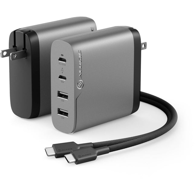 ALOGIC 100W Cargador USB PD GaN 4 Puertos con 2 USB-C 2 USB-A Gris