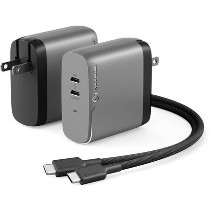 ALOGIC 68W Cargador USB-C PD GaN 2 Puertos 50-60W y 18W Space Gray