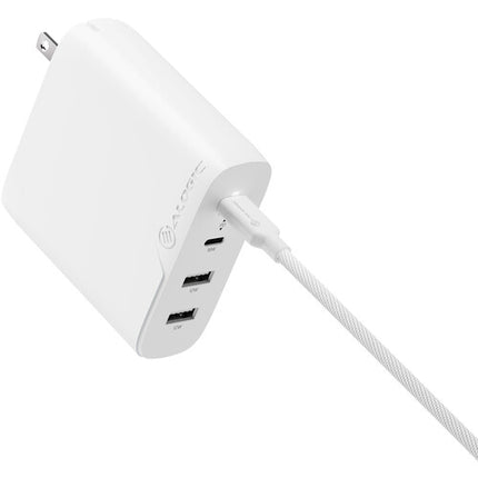 ALOGIC 100W Cargador USB GaN 4 Puertos USB-C PD 3.0 Blanco 6.6 ft cable