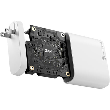 ALOGIC 100W Cargador USB GaN 4 Puertos USB-C PD 3.0 Blanco 6.6 ft cable