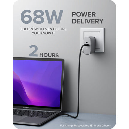 ALOGIC 68W Cargador USB-C PD GaN 2 Puertos 50-60W y 18W Space Gray