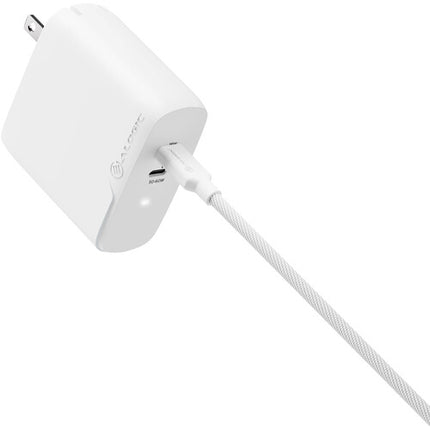 ALOGIC 68W Cargador USB-C PD GaN 2 Puertos Blanco con Cable 6.6'