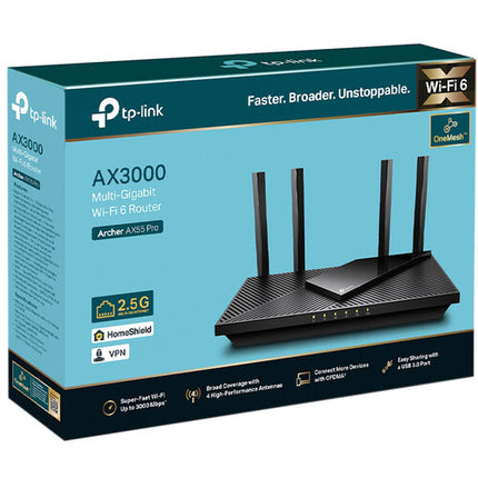 TP-Link Archer AX55 Pro Router Inalámbrico Wi-Fi 6 Dual-Banda 2976 Mb/s 2.5G Multi-Gig