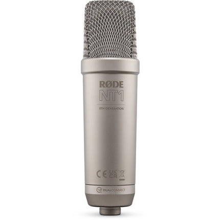 RODE NT1 5ta Generación Micrófono Condensador Cardioide XLR USB 192 kHz 32-Bit Bundle Shockmount Pop Filter