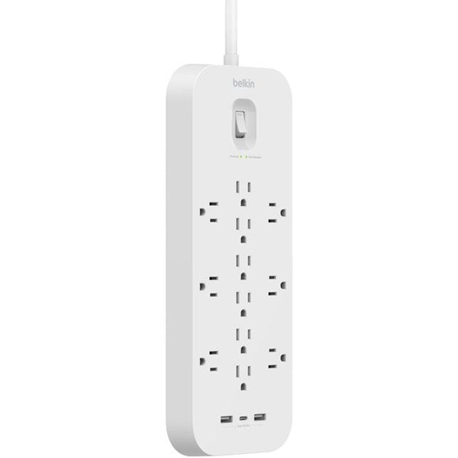 Belkin 12-Tomas Protector de Sobretensión con 4000 Julios y Puertos USB
