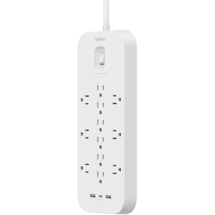 Belkin 12-Tomas Protector de Sobretensión con 4000 Julios y Puertos USB