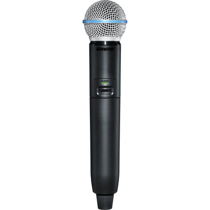 Shure GLXD2+ Transmisor Inalámbrico Mano Dual Banda con Micrófono BETA 58A 2.4 5.8 GHz y Batería Recargable