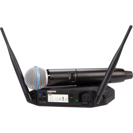 Shure GLXD24+ Sistema Inalámbrico Vocal Dual Banda con Micrófono BETA 58A y Receptor Portátil