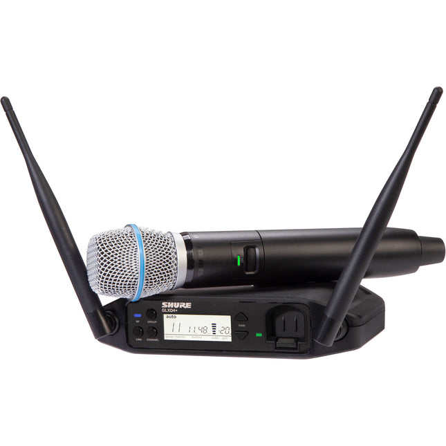 Shure GLXD24+ Sistema Inalámbrico Vocal Dual Banda Micrófono BETA 87A 100ft Alcance 12h Batería