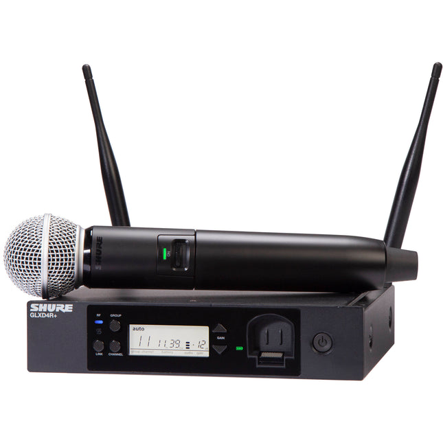 Shure GLXD24R+ Sistema Inalámbrico Vocal Doble Banda con Micrófono SM58 12 Horas Batería