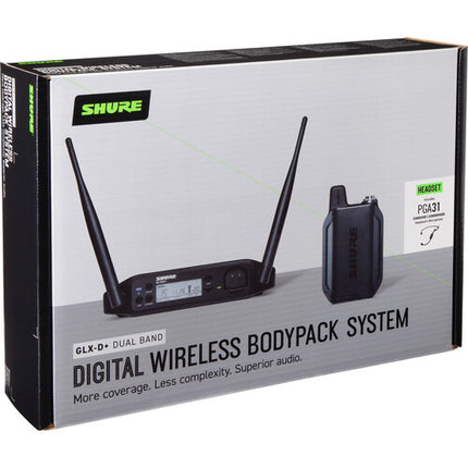 Shure GLXD14+ Sistema Inalámbrico de Diadema Dual Banda 100 Pies 12 Horas Batería