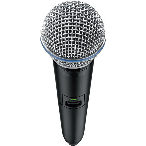 Shure GLXD2+ Transmisor Inalámbrico Mano Dual Banda con Micrófono BETA 58A 2.4 5.8 GHz y Batería Recargable