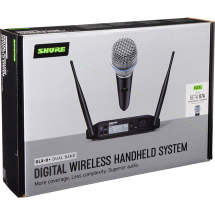 Shure GLXD24+ Sistema Inalámbrico Vocal Dual Banda Micrófono BETA 87A 100ft Alcance 12h Batería