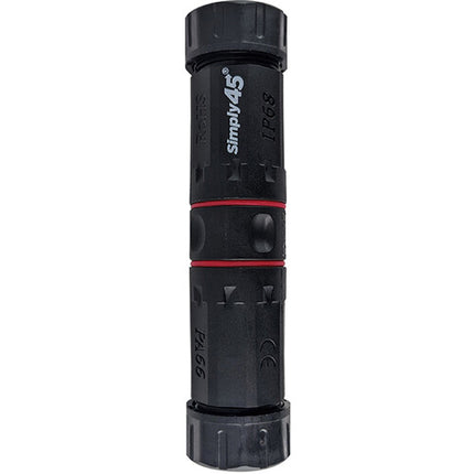 Simply45 Acoplador Impermeable RJ45 10G para Cable STP UTP IP68 PoE 90W