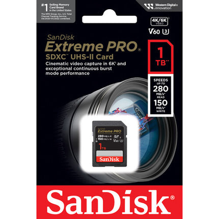 SanDisk 1TB Extreme PRO UHS-II Tarjeta de Memoria SDXC V60 U3 Clase 10