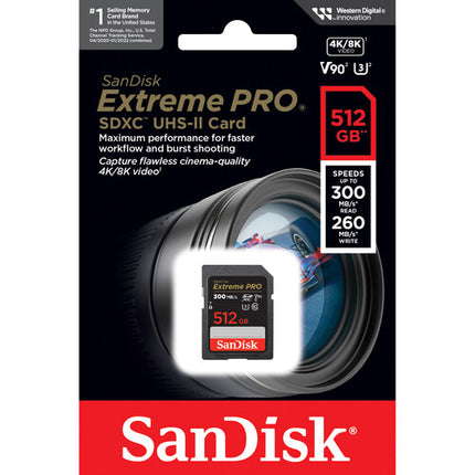 SanDisk 512GB Extreme PRO UHS-II Tarjeta de Memoria SDXC 300MB/s 3-Pack