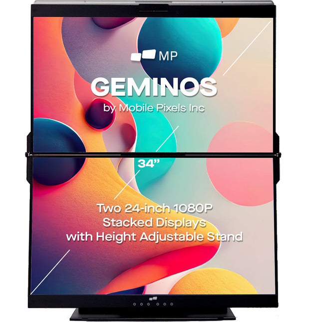 Mobile Pixels Geminos Monitor Apilado Dual 24" Full HD IPS 100W USB-C