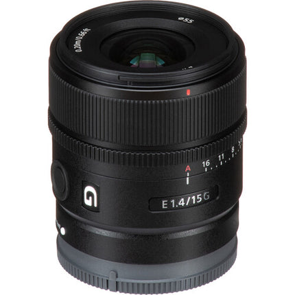 Sony E 15mm f/1.4 G lente E-mount APS-C con anillo físico de apertura
