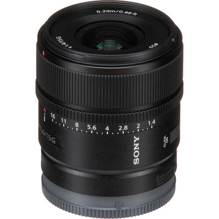 Sony E 15mm f/1.4 G lente E-mount APS-C con anillo físico de apertura