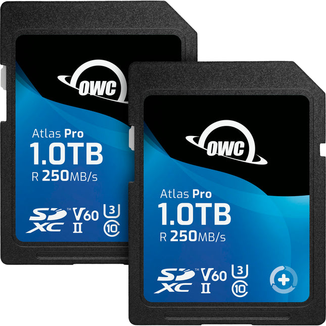 OWC 1TB Atlas Pro Tarjeta de Memoria SDXC UHS-II 250MB/s 130MB/s 2-Pack