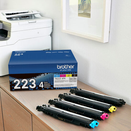 Cartuchos de tóner Brother TN223 4 colores estándar para impresoras HL MFC