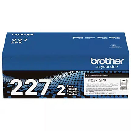 Brother TN227 Cartucho de tóner negro alto rendimiento 2 unidades compatible con HL-L3210CW y HL-L3270CDW