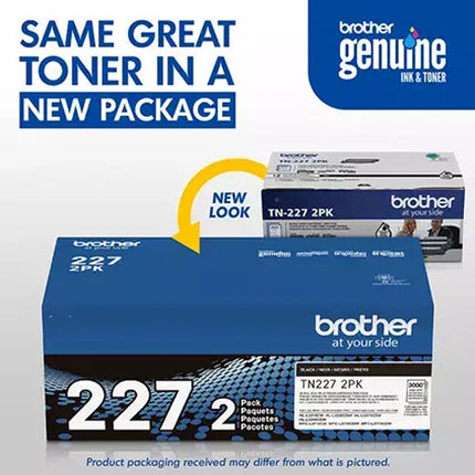 Brother TN227 Cartucho de tóner negro alto rendimiento 2 unidades compatible con HL-L3210CW y HL-L3270CDW