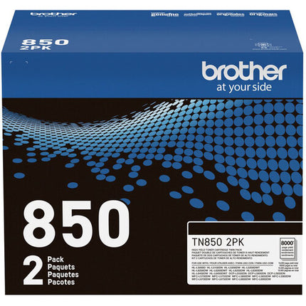 Brother TN850 Cartucho de Tóner Negro Gran Rendimiento 2 x 2-Pack para Impresoras Brother DCP HL MFC