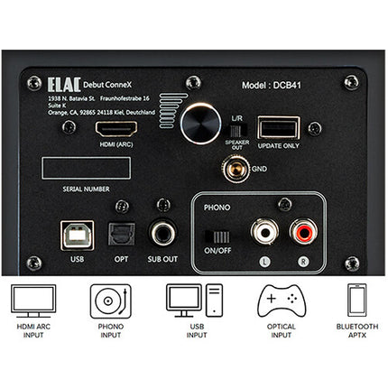 ELAC Debut ConneX DCB41 Altavoces Activos Estantería 2x50W Bluetooth HDMI ARC