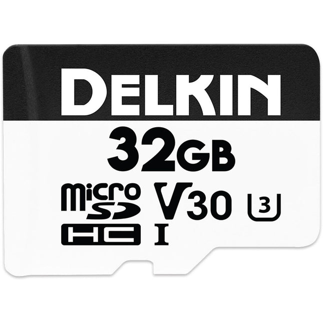 Delkin Devices 32GB microSDHC UHS-I Clase 10 V30 con Adaptador SD