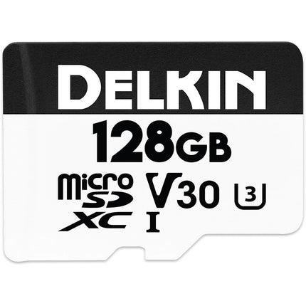 Delkin Devices 128GB microSDXC UHS-I Tarjeta de Memoria V30 100MB/s con Adaptador SD