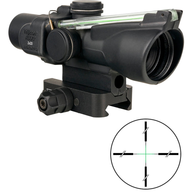 Trijicon 2x20 Compact ACOG Mira para Rifle Doble Iluminación Tritio y Montura Q-LOC