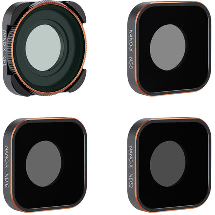 K&F Concept Kit de 4 Filtros para GoPro HERO9 10 11 Negro ND8 ND16 ND32 CPL vidrio óptico