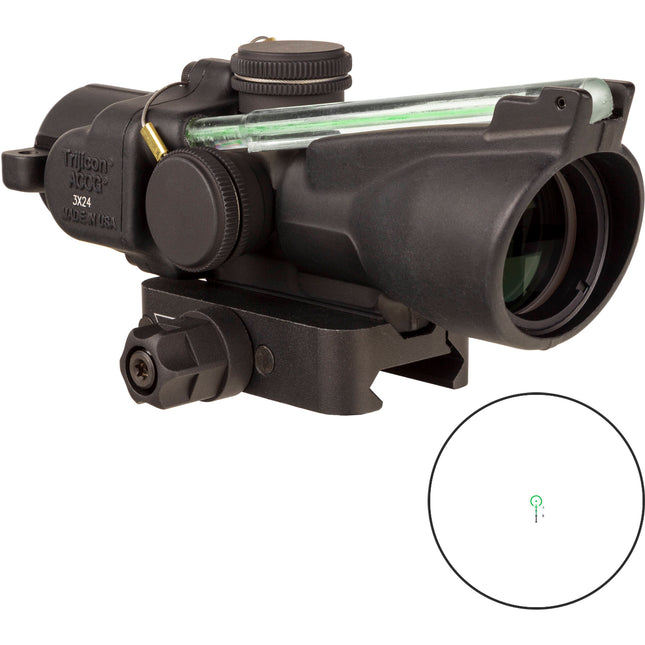 Trijicon 3x24 ACOG Visor para Rifle Iluminación Dual 1/2 MOA Corrección