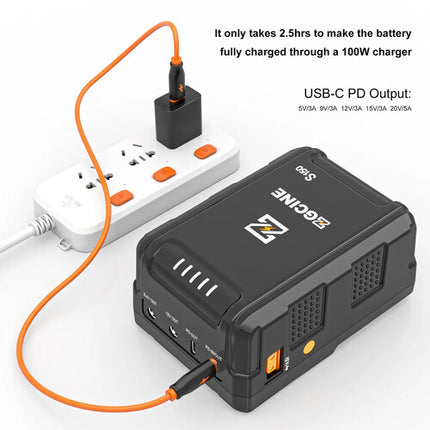 ZGCINE ZG-S150 Batería V-Mount 133.2Wh 2x USB-C 100W con Cable